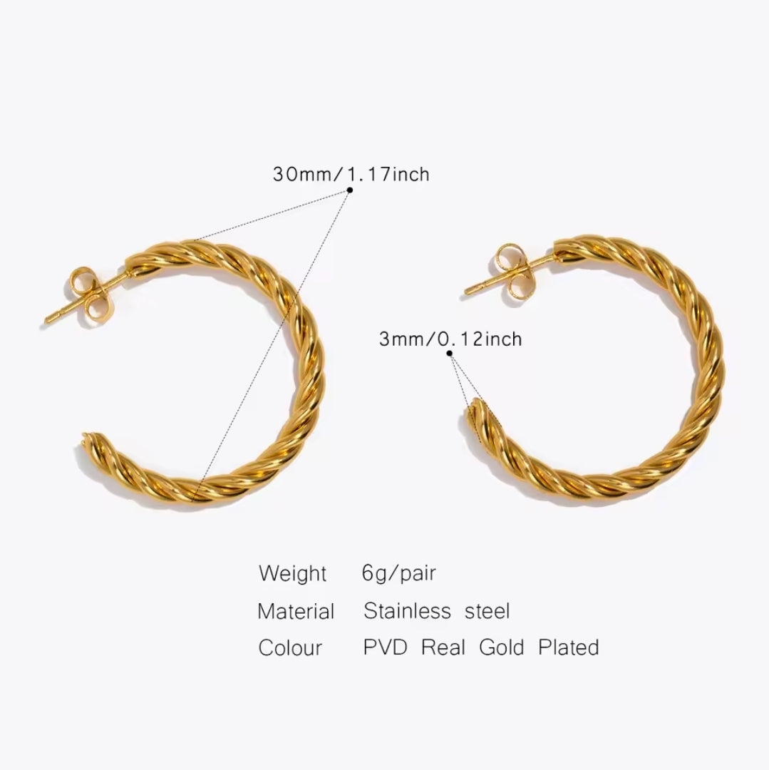 Open Twisted Hoop Earrings