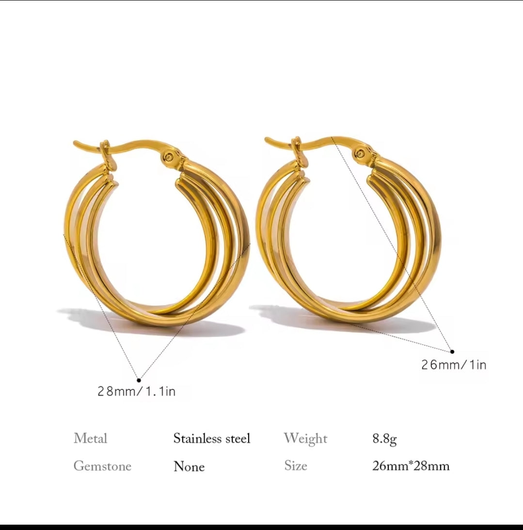 Triple Layer Hoop Earrings