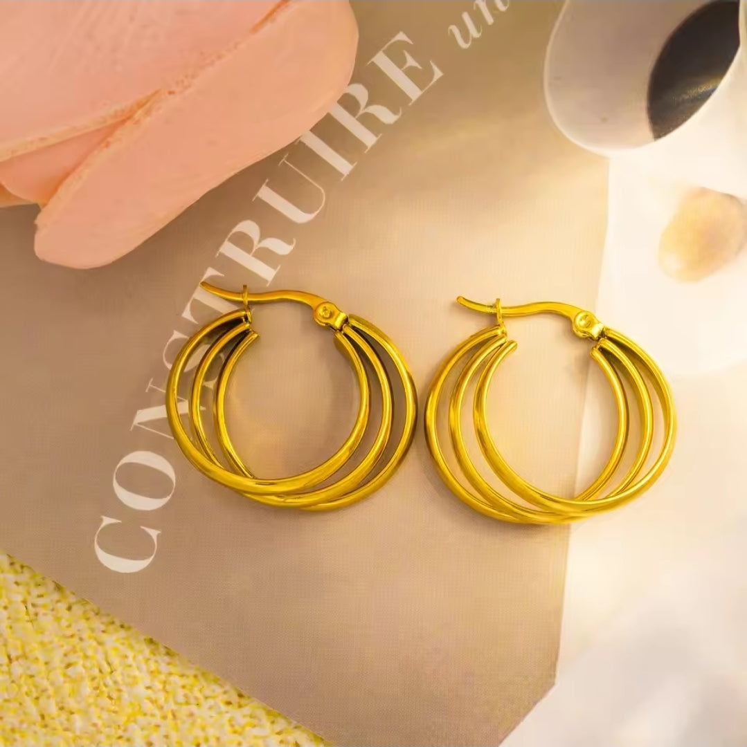 Triple Layer Hoop Earrings