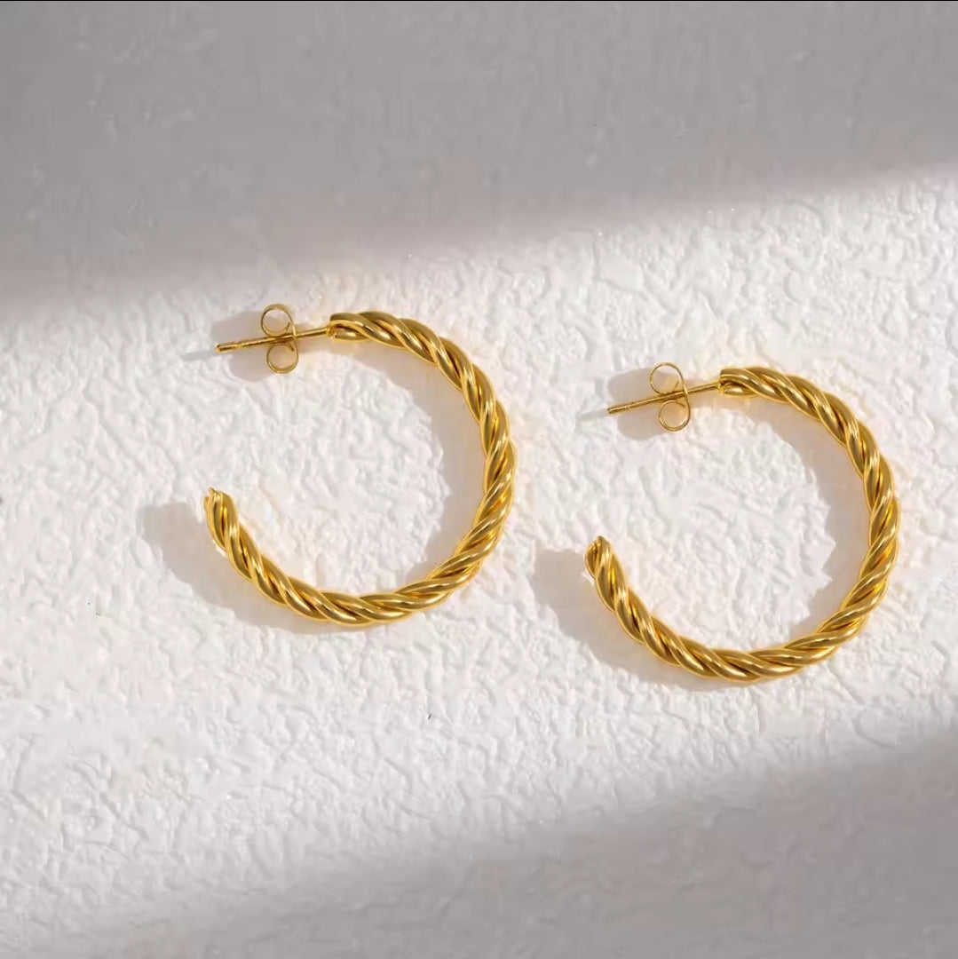 Open Twisted Hoop Earrings