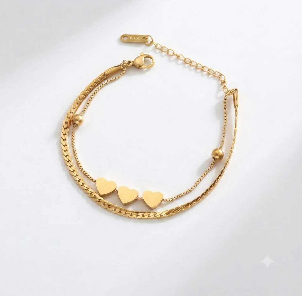 Double Layer Heart Bracelet