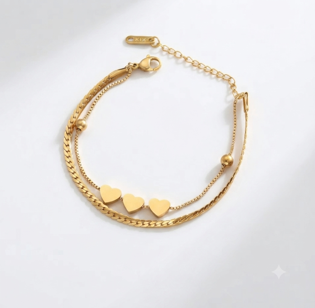 Double Layer Heart Bracelet