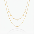 Double Layer Leaf Charm Necklace