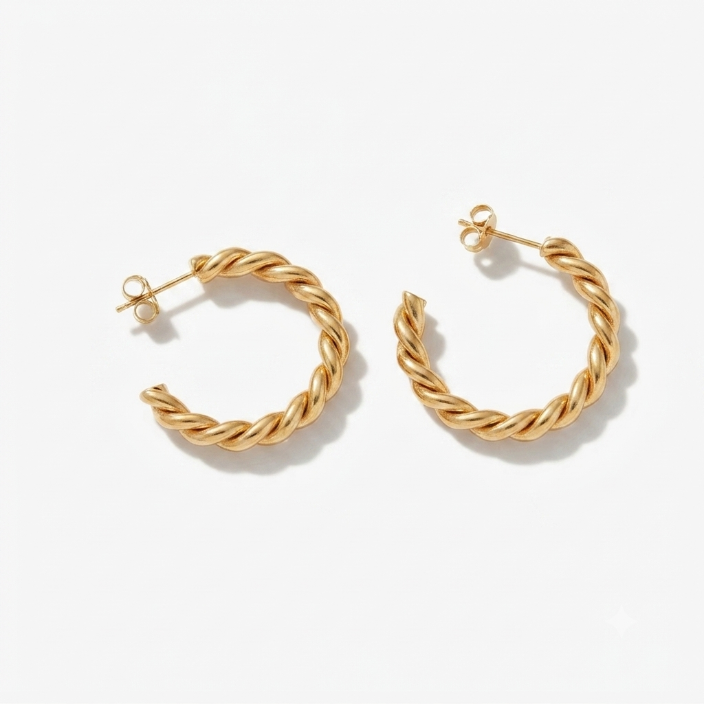 Open Twisted Hoop Earrings