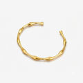 Bamboo Bangle | 18K Gold Plated Adjustable Open Cuff | Ethereal Gems