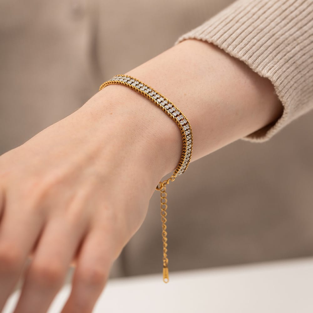 Double Layer Tennis Bracelet