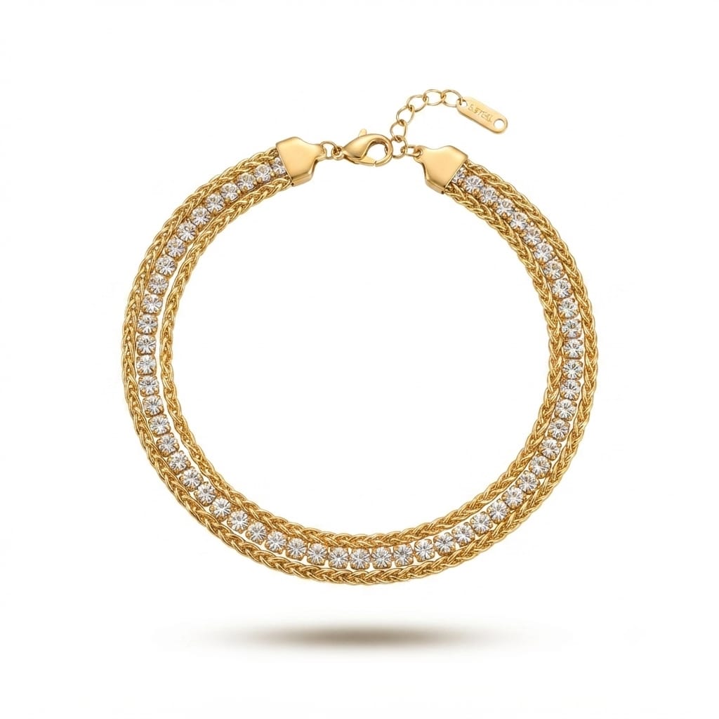 Triple Layer Chain Tennis Bracelet