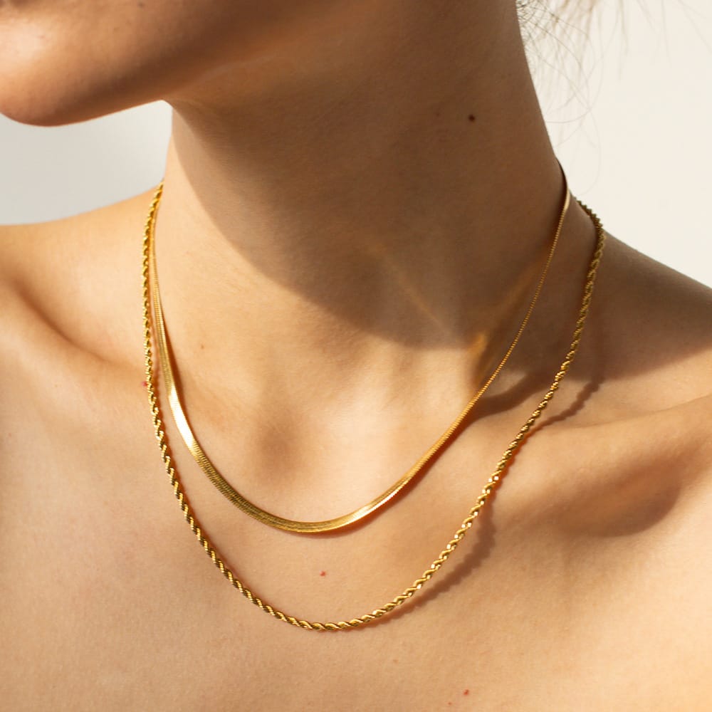 Double Layer Rope Snake Chain Necklace