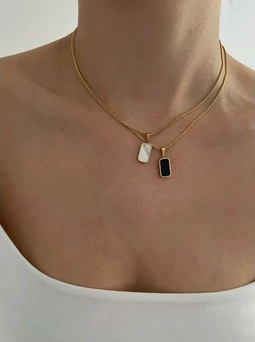 Black & White Charm Necklace