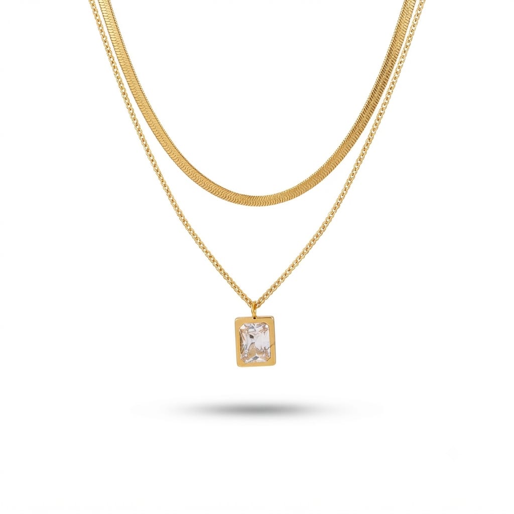 Double Layer Crystal Necklace