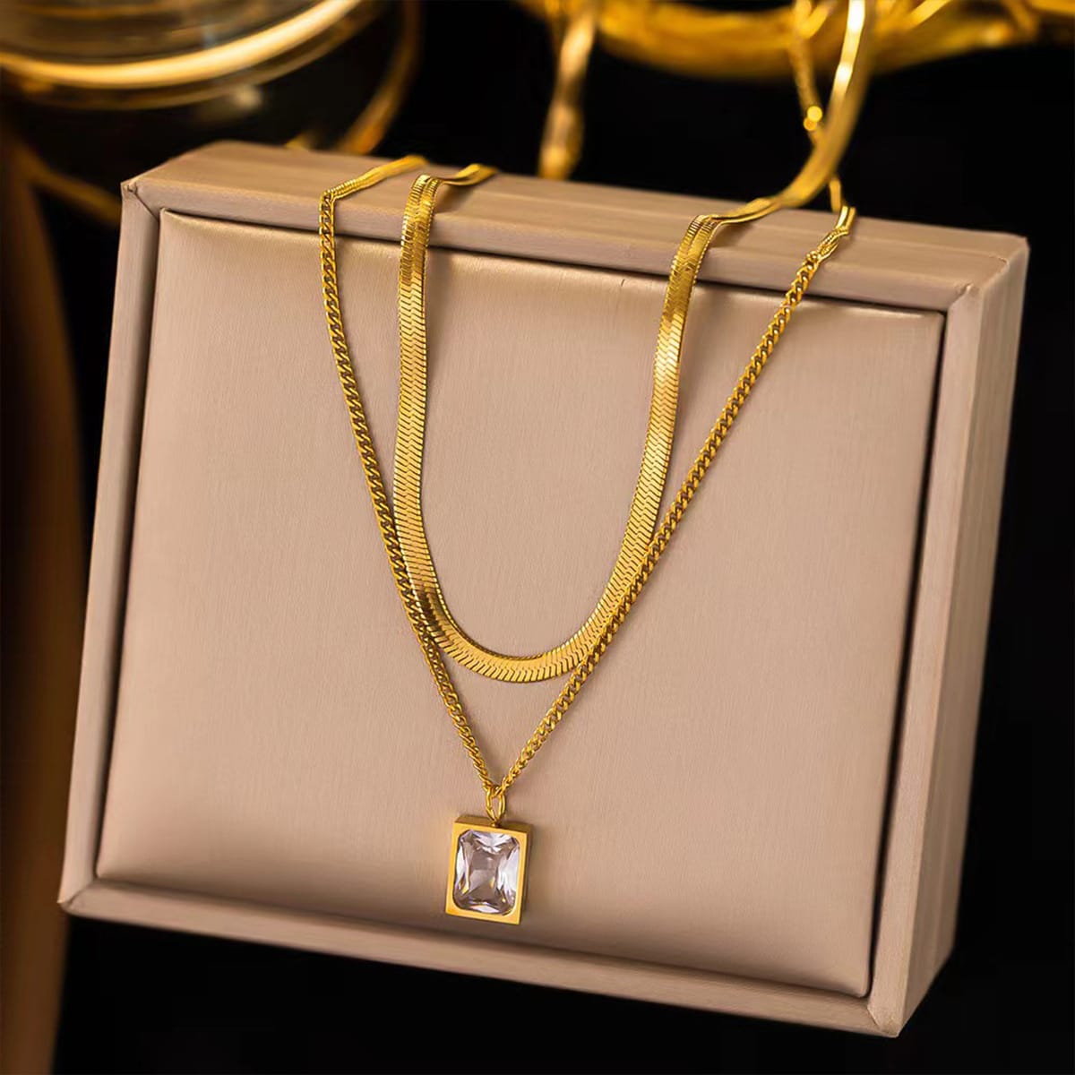 Double Layer Crystal Necklace