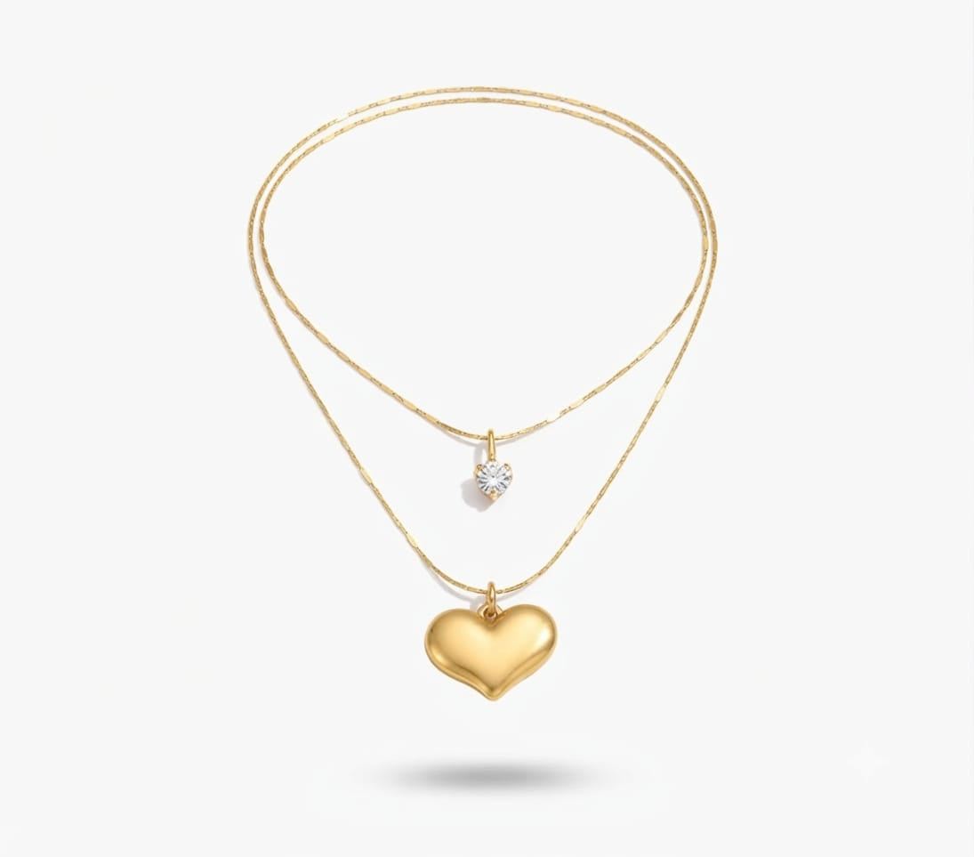 Double Layer Heart Necklace
