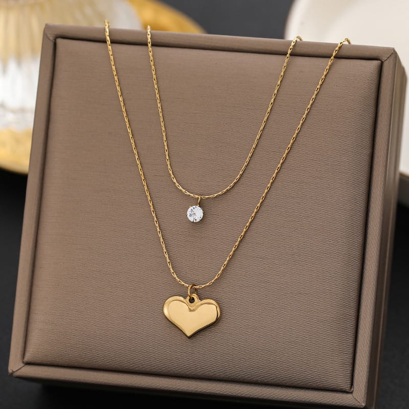 Double Layer Heart Necklace