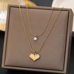 Double Layer Heart Necklace