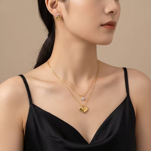 Double Layer Heart Necklace