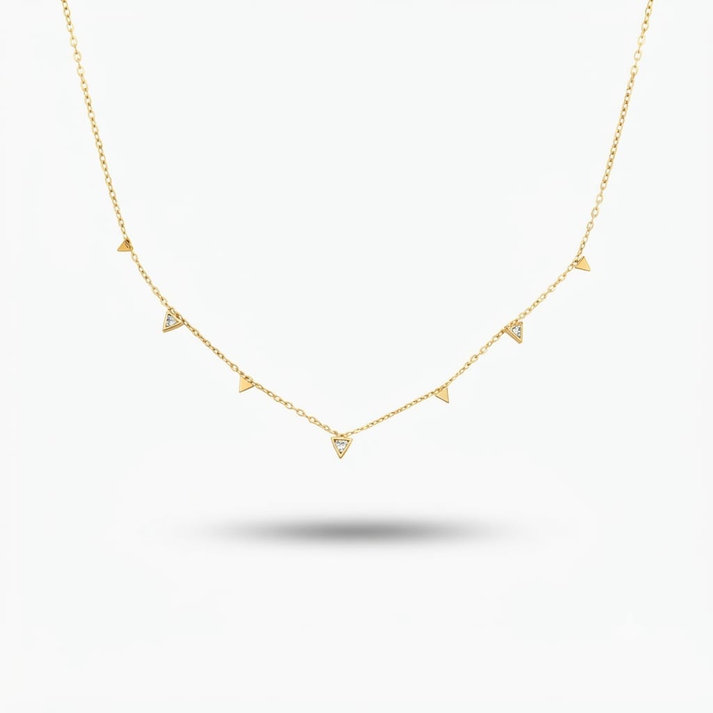 Waterdrop Mini Necklace (Triangular Stones)