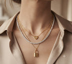 Triple Layer Lock Charm Necklace