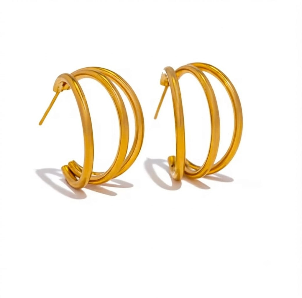 Open Triple Layer Hoop Earrings