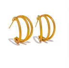 Open Triple Layer Hoop Earrings