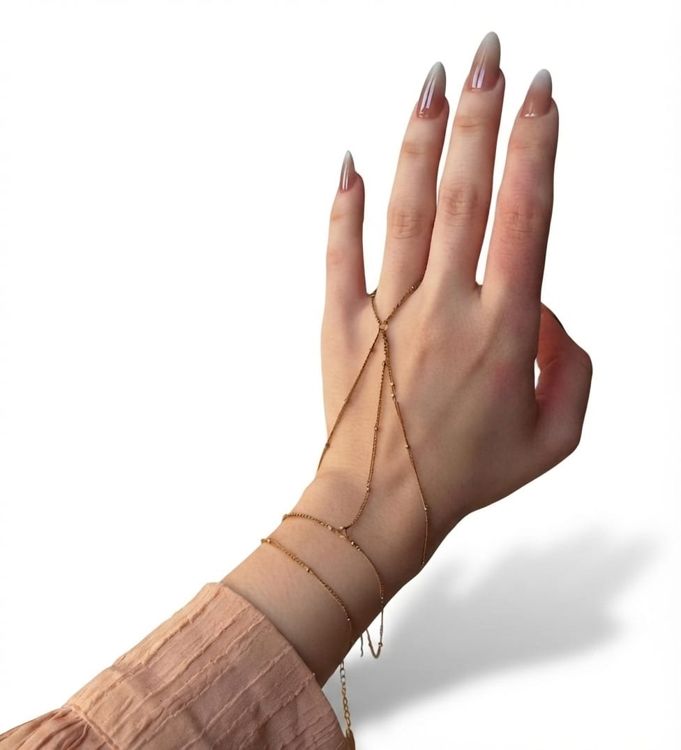Triple Layer Finger Ring Bracelet