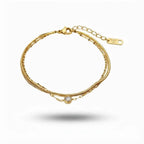 Double Layer Crystal Anklet
