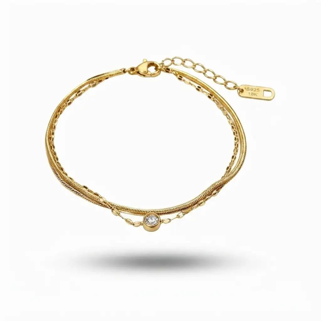 Double Layer Crystal Anklet