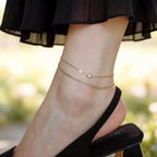Double Layer Crystal Anklet