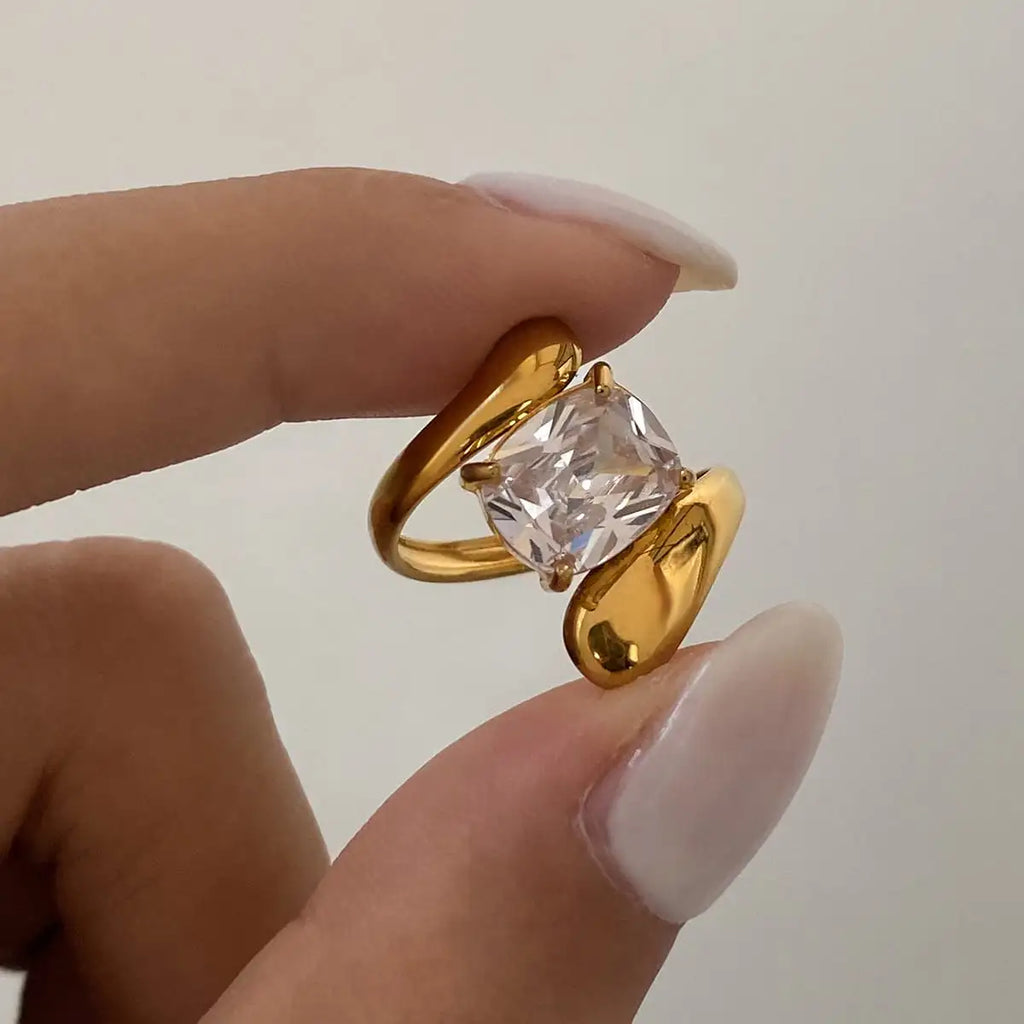 Square Cut Diamond Ring