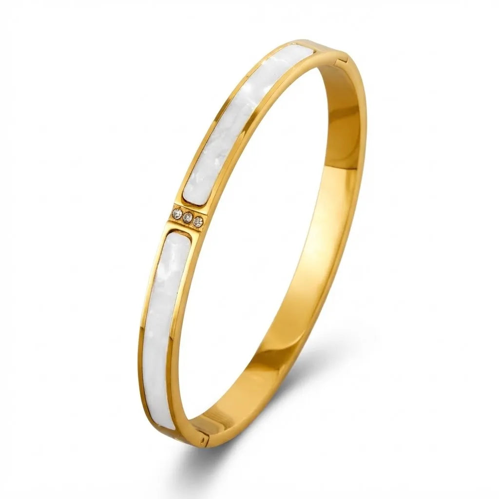 White Charm Bangle