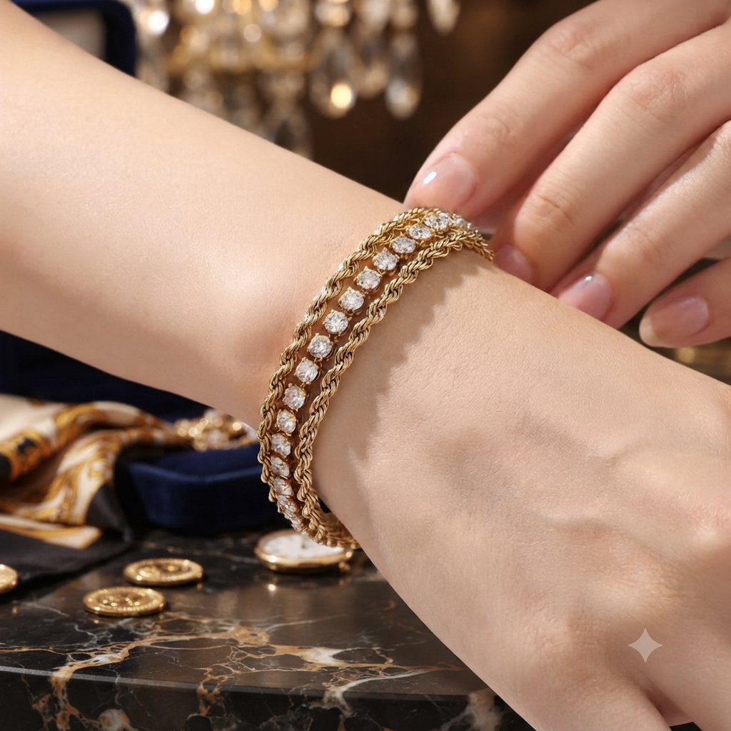 Triple Layer Rope Tennis Bracelet