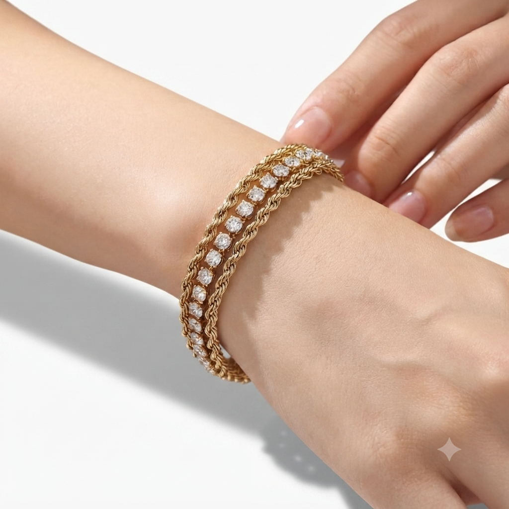 Triple Layer Rope Tennis Bracelet